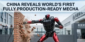 China Unveils Functional Mecha Suit: The GD01 – A Real-Life Hollywood Mech China mecha suit