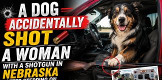 Dog Accidentally Fires Shotgun at Nebraska Traffic Light, Pelleting Woman Dog fires shotgun Nebraska