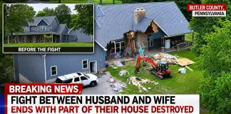 Domestic Dispute Leaves Large Chunk of House Missing in Butler County, PA Butler County house destroyed