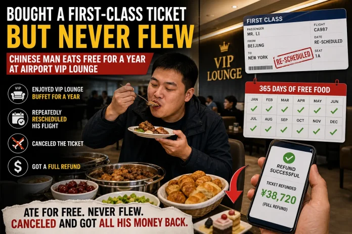 man eats free VIP lounge