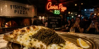 Philadelphia Restaurant Goes Viral for $55 Caviar Pizza Slices Philadelphia caviar pizza 55