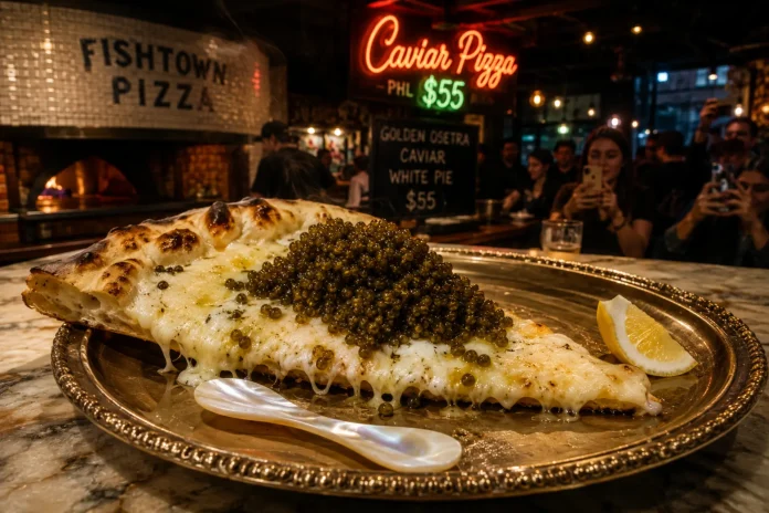 Philadelphia caviar pizza 55