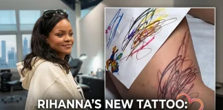 Rihanna’s New Tattoo: A Masterpiece Drawn by Her Children! Rihanna new tattoo kids