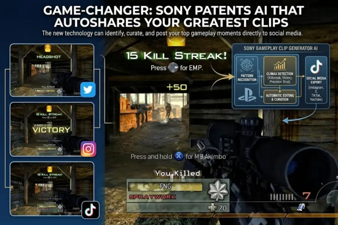 Sony AI gameplay clips patent