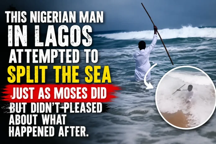 Nigerian man splits sea