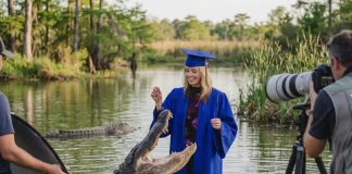 Woman’s Viral Graduation Photos With 14-Foot Alligator Stun the Internet graduation photos alligator