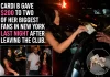Cardi B Hands Out Cash to Fans in Bold Green Outfit During NYC Night Out Cardi B hands cash
