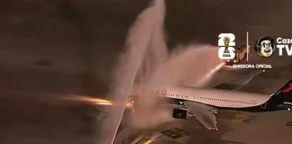 Divine Intervention? Brazil Baptizes Entire Team Plane Ahead of World Cup Brazil team plane baptism