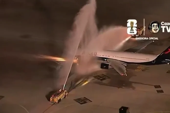 Brazil team plane baptism