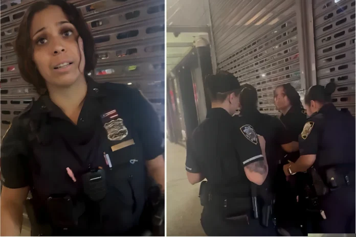 Female police officer fight