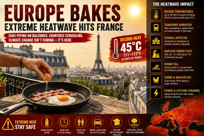 France extreme heatwave 45C
