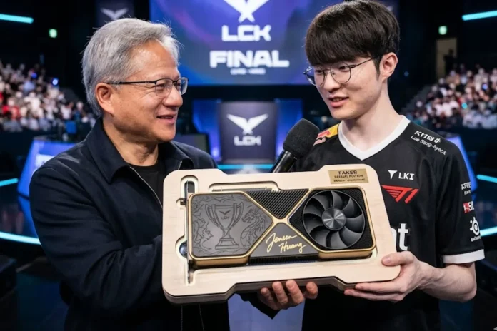 Jensen Huang gifted Faker graphics card