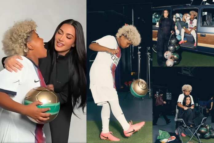 Kim Kardashian Shares BTS Moments With Saint From Nike Campaign 