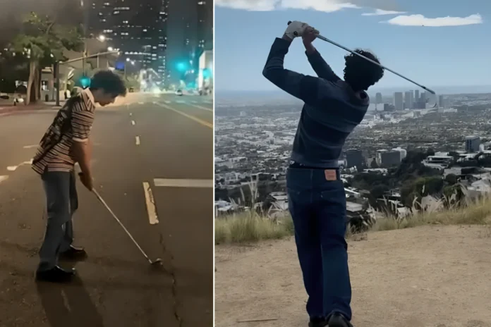 Los Angeles golfers hitting buildings