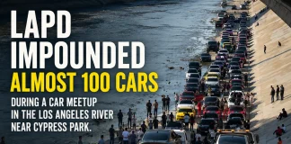 LAPD Seizes Nearly 100 Cars at Illegal LA River Car Meetup LAPD car meetup bust