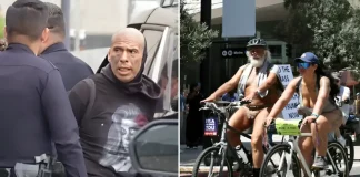 Man Arrested for Shooting BB Gun at World Naked Bike Ride in LA Los Angeles naked bike ride arrest