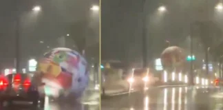 SHOCKING: Giant World Cup Ball Crushes Traffic in Real-Life Rocket League Chaos! Giant World Cup Ball Traffic
