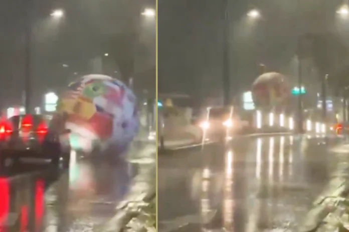 Giant World Cup Ball Traffic