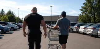 Supermarket Hires Russian Bouncer to Enforce Shopping Cart Returns Supermarket hires Russian bouncer carts
