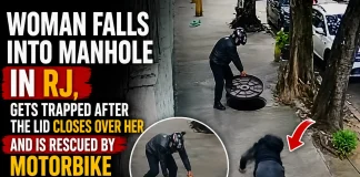 Woman Falls into Manhole, Saved by Delivery Driver in Brazil woman falls into manhole