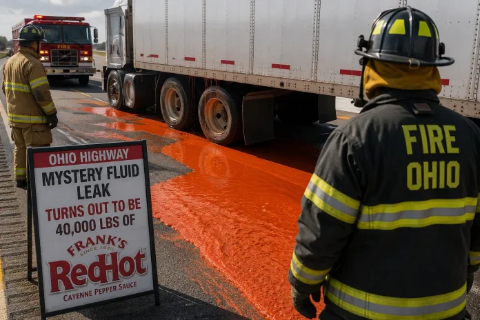 Frank's RedHot sauce highway spill Ohio