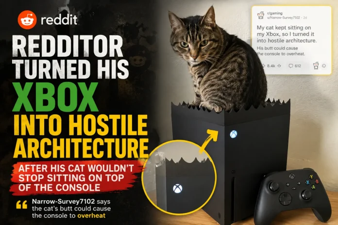 Redditor Xbox cat hostile architecture