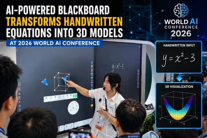 AI-Powered Blackboard Transforms Handwritten Equations into 3D Models at 2026 World AI Conference