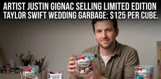 Artist Sells Limited Edition Taylor Swift Wedding Garbage for $125 a Cube Taylor Swift wedding garbage