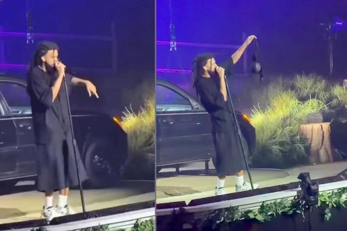 Watch J. Cole's Hilarious Reaction to Fan Throwing Bra on Stage in Atlanta