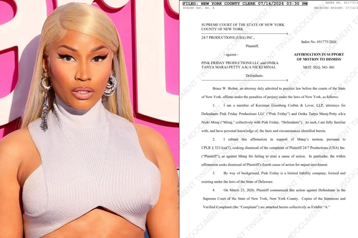 Nicki Minaj lawsuit unpaid debt