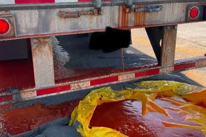 Mystery Red Fluid on Ohio Highway