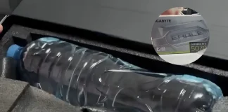 Russian Gamer Finds Water Bottle Inside Sealed RTX 5070 Ti Box RTX 5070 Ti water bottle scam