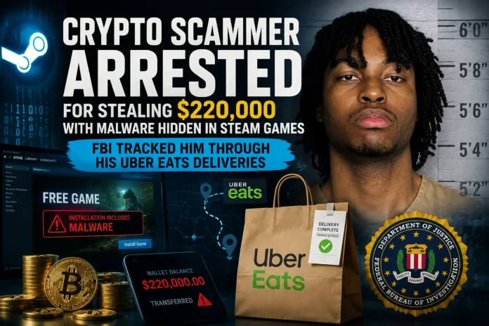 crypto scammer arrested Steam malware