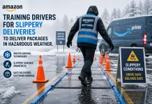 Amazon Trains Delivery Drivers for Slippery Conditions to Ensure Safe Package Deliveries in Hazardous Weather Amazon driver training