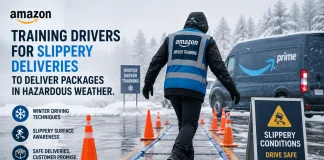Amazon Trains Delivery Drivers for Slippery Conditions to Ensure Safe Package Deliveries in Hazardous Weather Amazon driver training