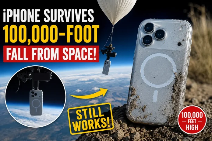 iPhone edge of space fall