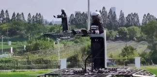 Chinese Startup Unveils Personal Flying Platform You Ride Standing Up — Single-Person eVTOL Revealed Chinese startup personal flying platform standing up