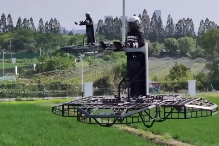 Chinese startup personal flying platform standing up