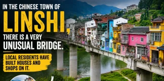 The Unusual Bridge in Linshi, China: Built with Houses and Shops Linshi China bridge houses