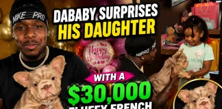 DaBaby Surprises Daughter With $30,000 French Bulldog DaBaby French bulldog gift