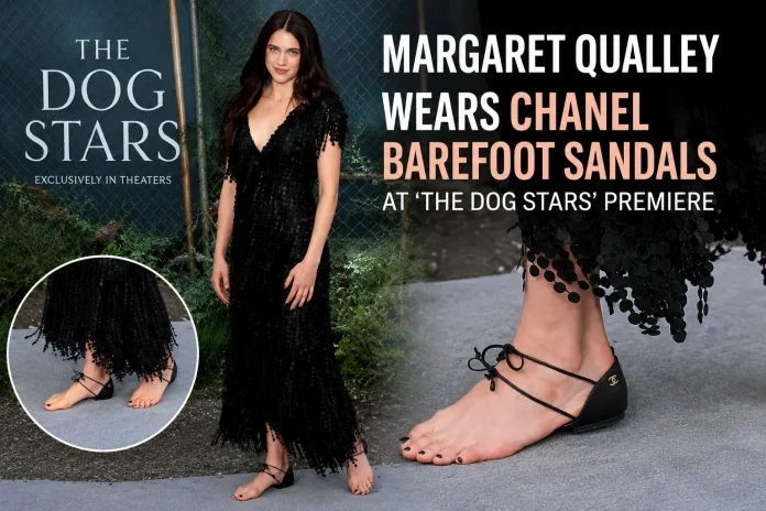Margaret Qualley Chanel barefoot sandals