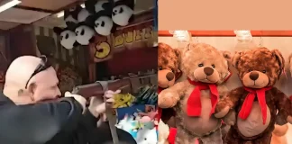 Outlaw Bikie Arrested for Playing Festival Plastic Duck Shooting Game Bikie arrested plastic duck shooting game