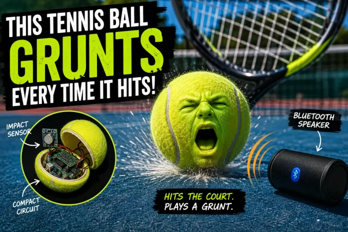 DIY grunting tennis ball
