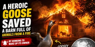 Heroic Goose ‘Goosey’ Saves Barn Full of Animals from Fire by Honking to Alert Owners heroic goose saves animals from fire