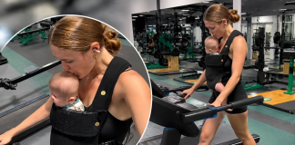 Mom Influencer Sparks Outrage After Filming Treadmill Workout with 5-Month-Old Strapped to Chest Mom influencer treadmill backlash