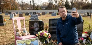 Father Visits Late Daughter Chelsea’s Grave Each Year for a Single Selfie Brian Diehl father Chelsea selfie grave 14 year old daughter died 2024