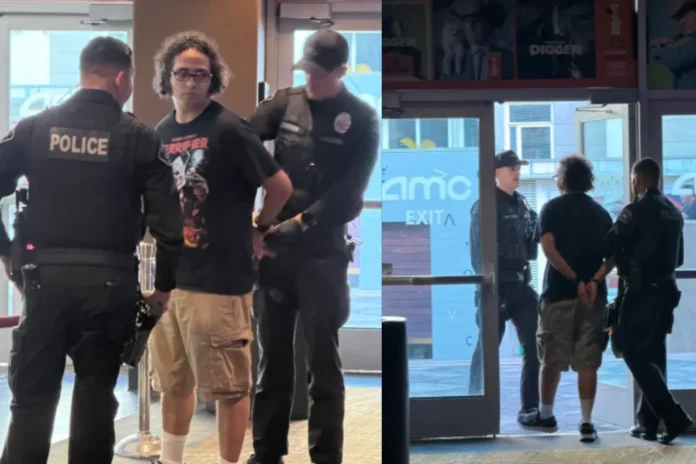 pepper spray theater arrest