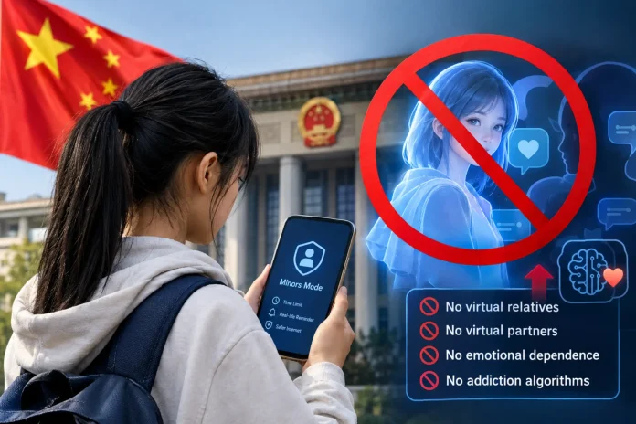China AI companion ban minors