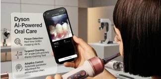 Dyson Unveils AI-Powered Toothbrush That Auto-Detects Plaque Buildup Dyson AI powered toothbrush detects plaque buildup cleans mouth