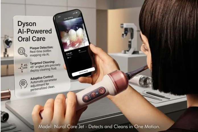 Dyson AI powered toothbrush detects plaque buildup cleans mouth